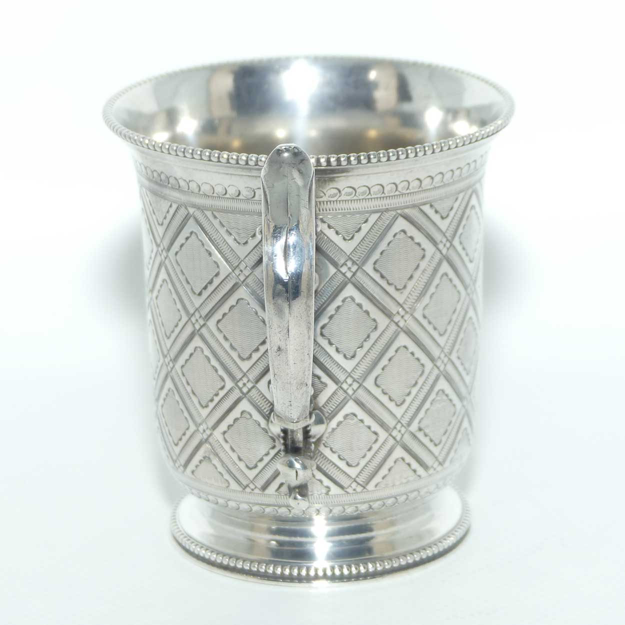 Superbly decorated Victorian era Sterling Silver Christening mug | London 1863 | Edward & John Barnard