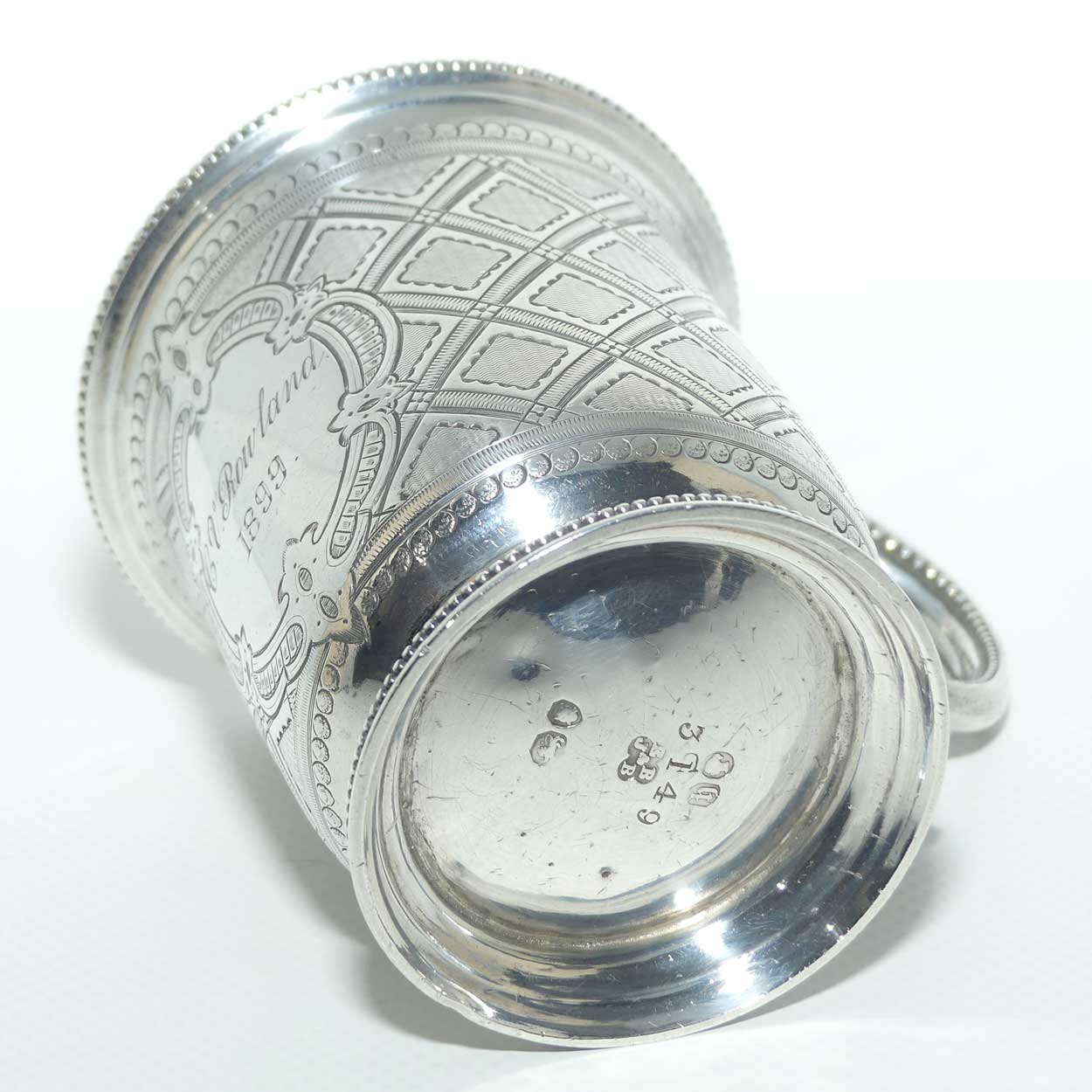 Superbly decorated Victorian era Sterling Silver Christening mug | London 1863 | Edward & John Barnard