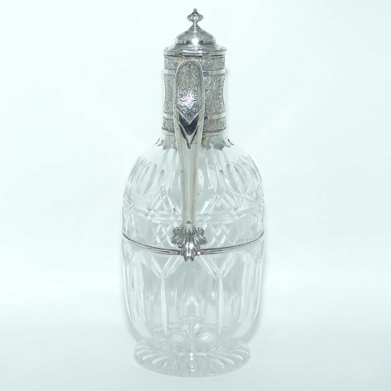 Victorian era Sterling Silver and Cut Crystal claret jug | London 1879
