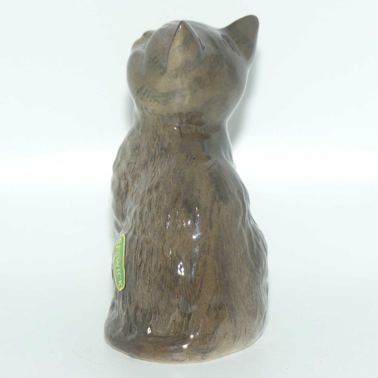 #1886 Beswick Persian Kitten | Seated | Looking Up | Grey Striped