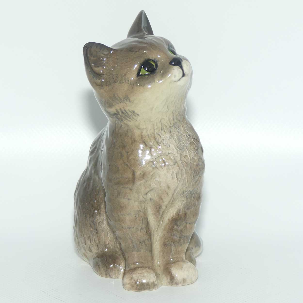 #1886 Beswick Persian Kitten | Seated | Looking Up | Grey Striped