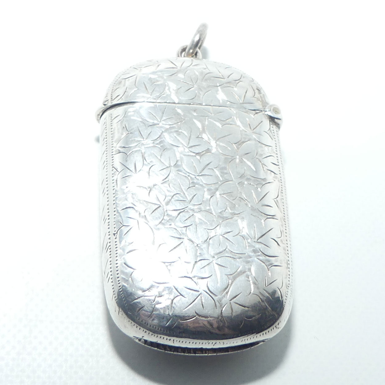 Bright Cut decoration Sterling Silver Vesta Case | Birmingham 1898