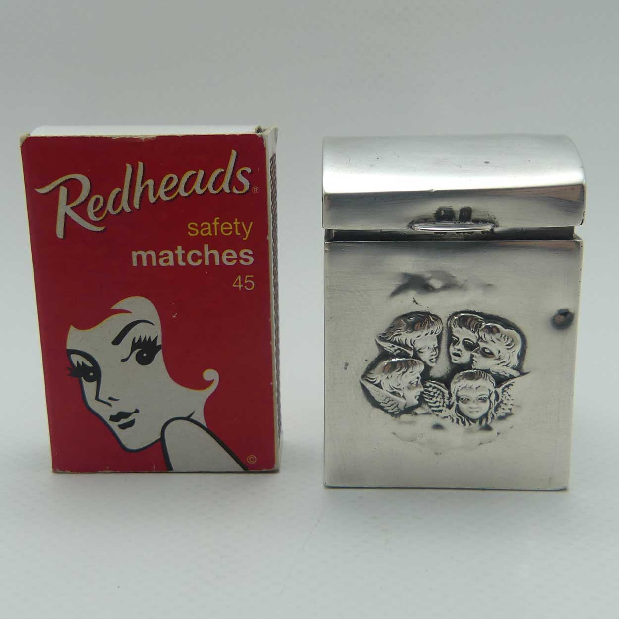 late Victorian era Sterling Silver miniature playing card box | contains 2 sets of cards | Birmingham 1900