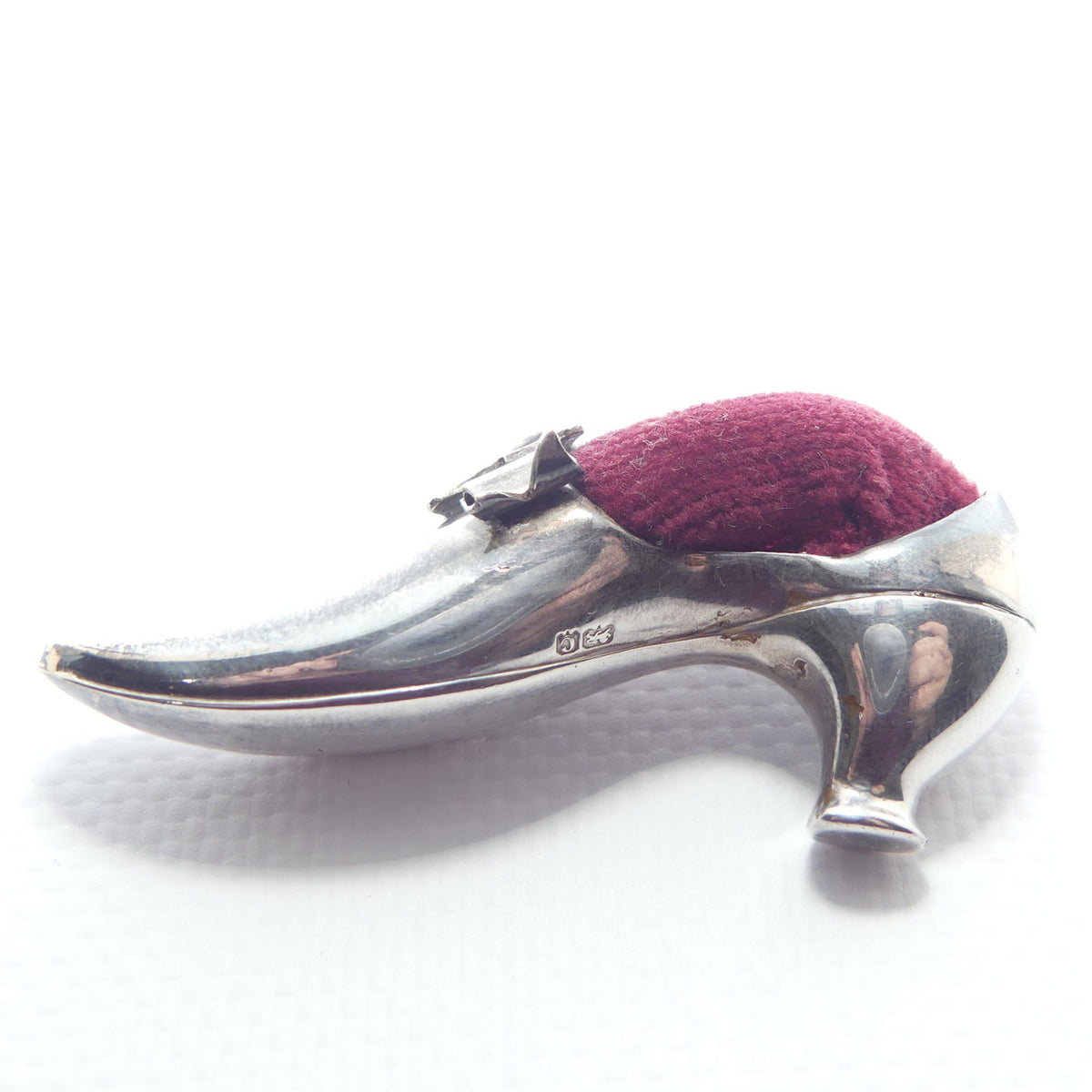 Edwardian era Sterling Silver slipper pin cushion | Birmingham 1902 | Adie & Lovekin Ltd