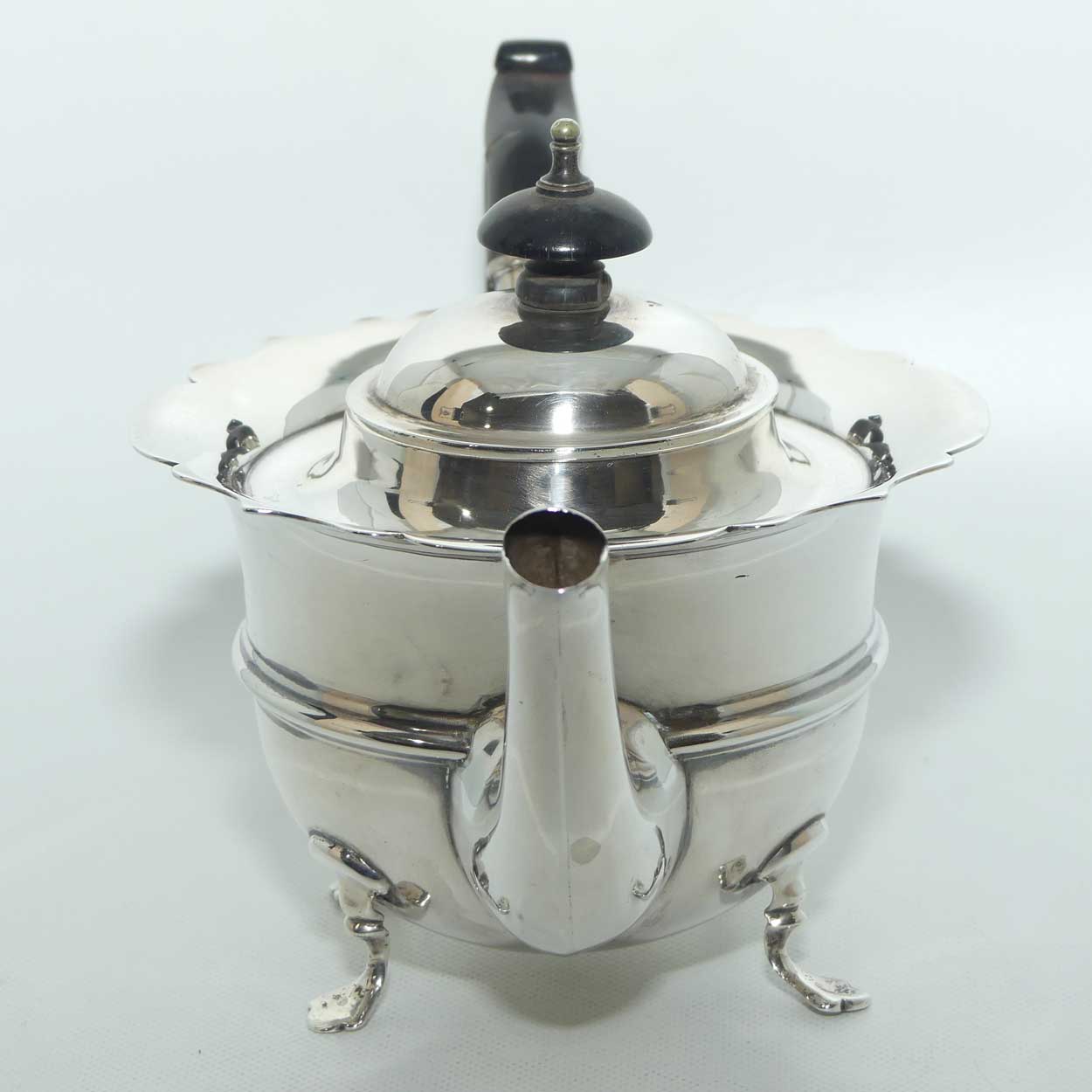 Edwardian era Sterling Silver fancy shape bachelors tea pot | Birmingham 1904