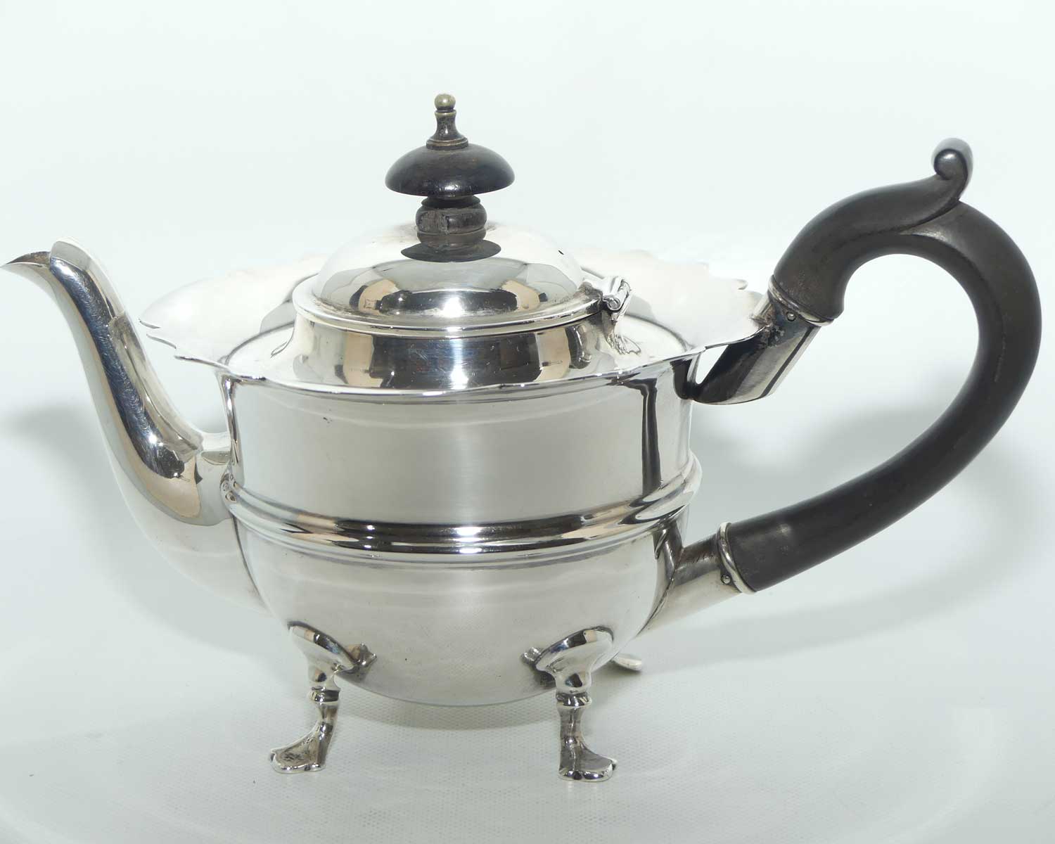 Edwardian era Sterling Silver fancy shape bachelors tea pot | Birmingham 1904