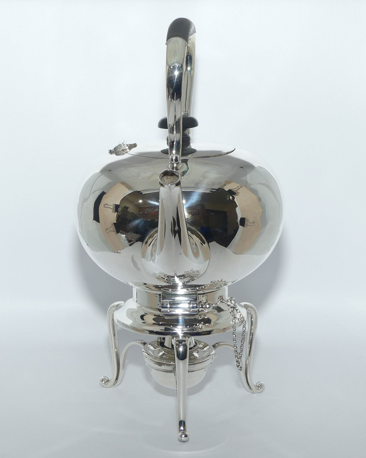 Sterling Silver spirit kettle on stand with burner | Sheffield 1912 | 920g | Martin Hall and Co Ltd