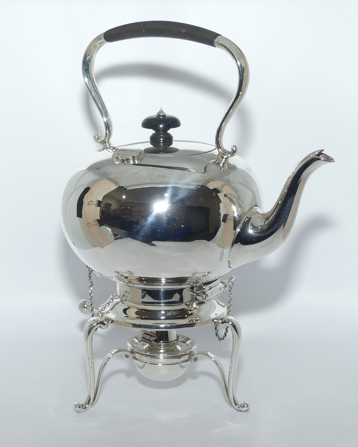 Sterling Silver spirit kettle on stand with burner | Sheffield 1912 | 920g | Martin Hall and Co Ltd