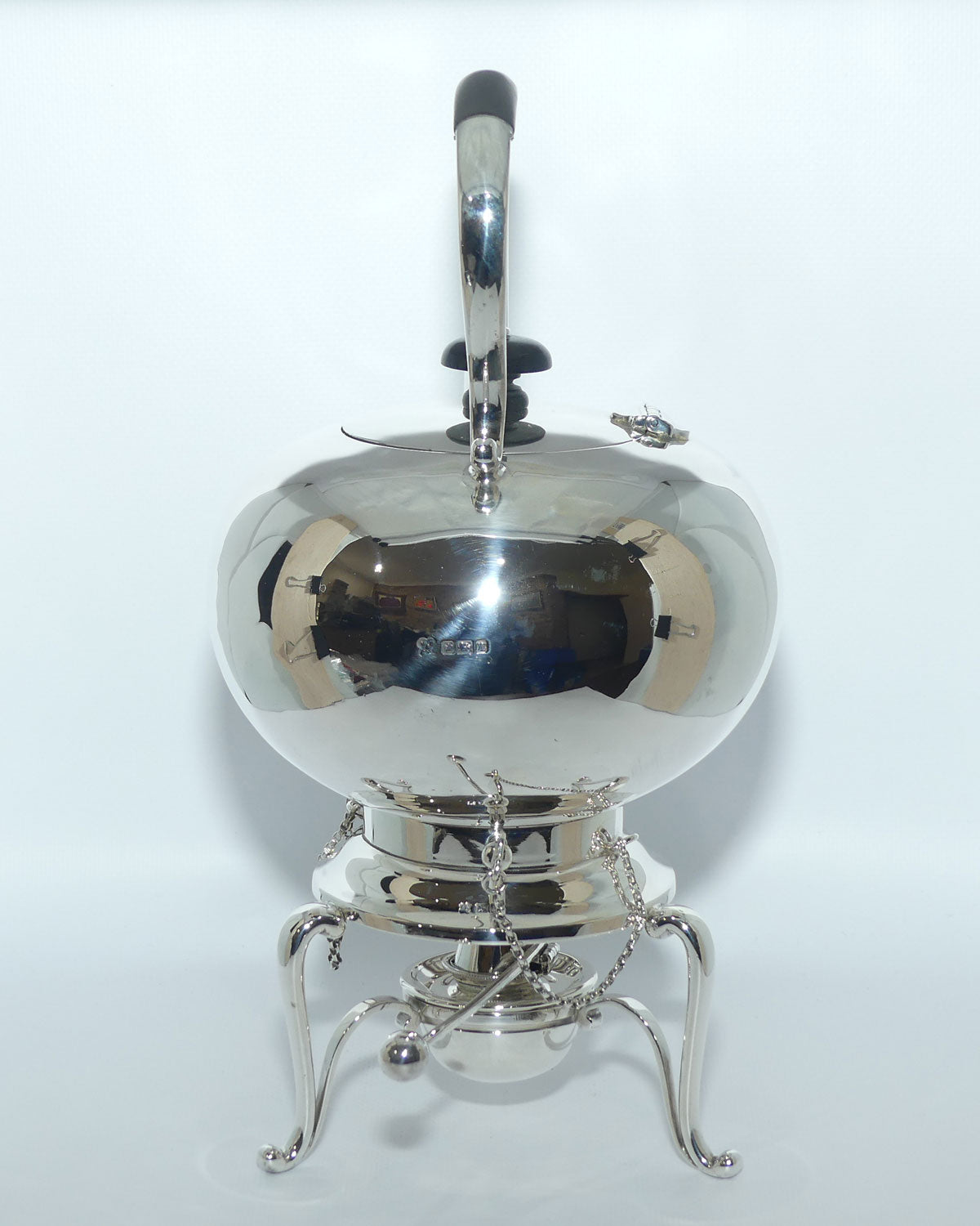 Sterling Silver spirit kettle on stand with burner | Sheffield 1912 | 920g | Martin Hall and Co Ltd