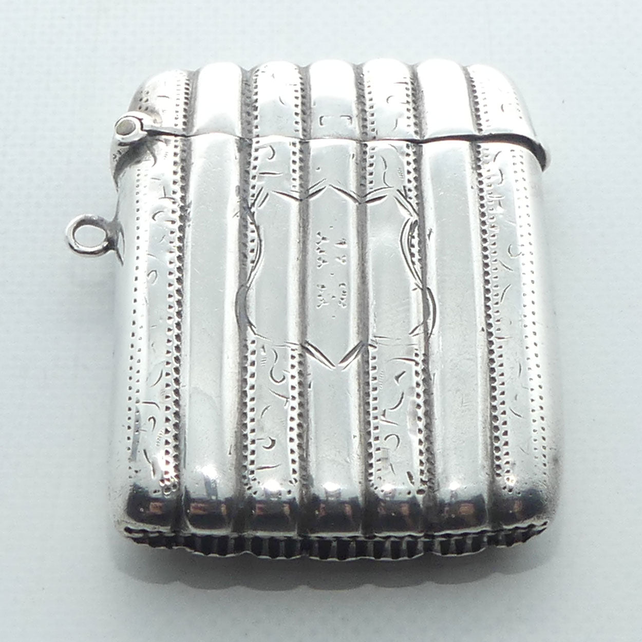 Fluted design Sterling Silver Vesta Case | Chester 1906