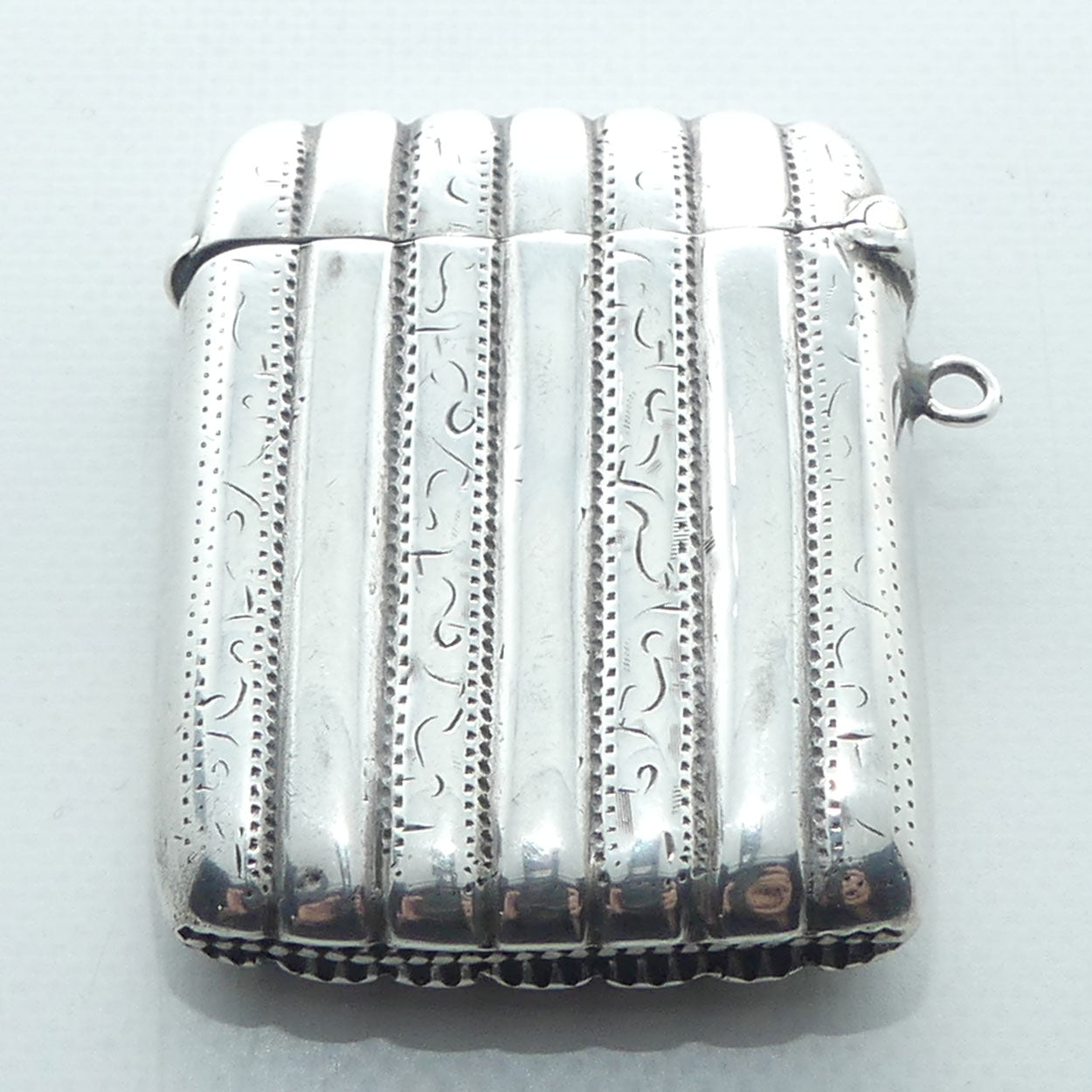 Fluted design Sterling Silver Vesta Case | Chester 1906
