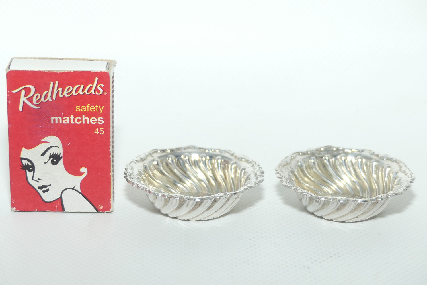 Pair of miniature Sterling Silver open salts | Birmingham 1908