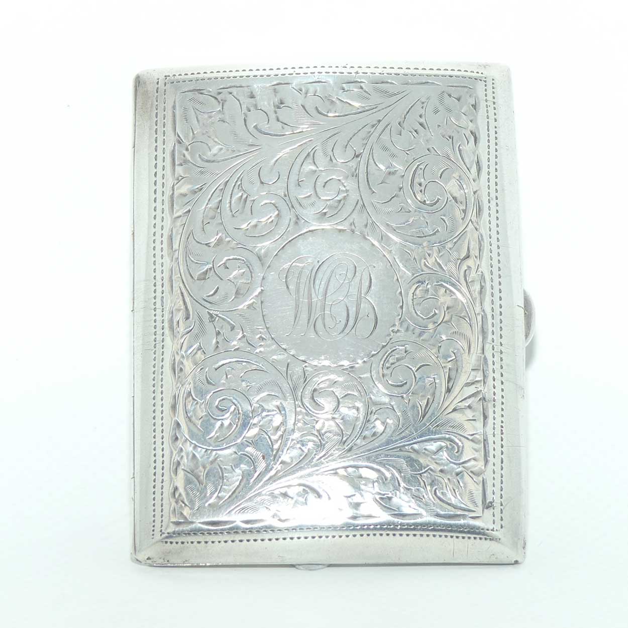 Beautifully decorated and Monogrammed Sterling Silver cigarette case | Birmingham 1910 | 72.5g