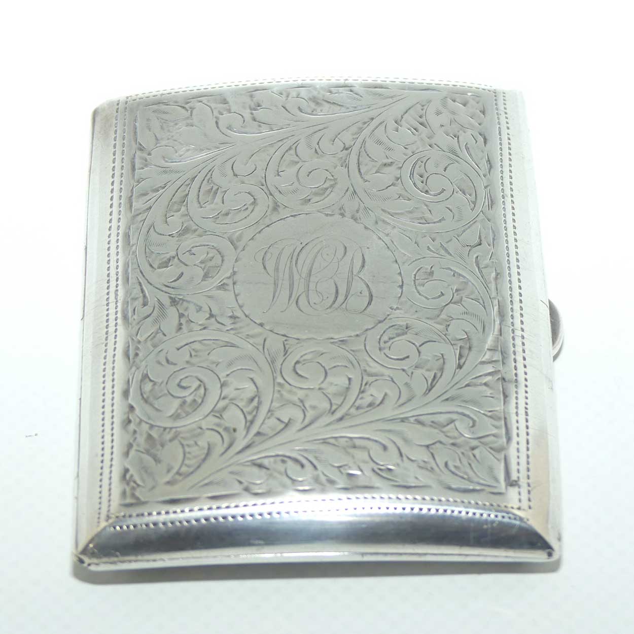 Beautifully decorated and Monogrammed Sterling Silver cigarette case | Birmingham 1910 | 72.5g