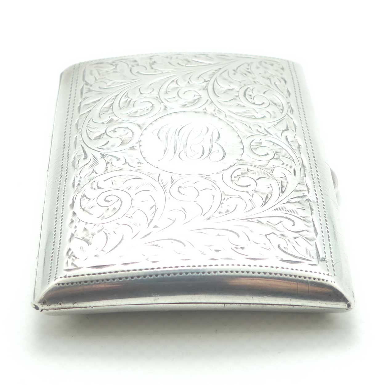 Beautifully decorated and Monogrammed Sterling Silver cigarette case | Birmingham 1910 | 72.5g
