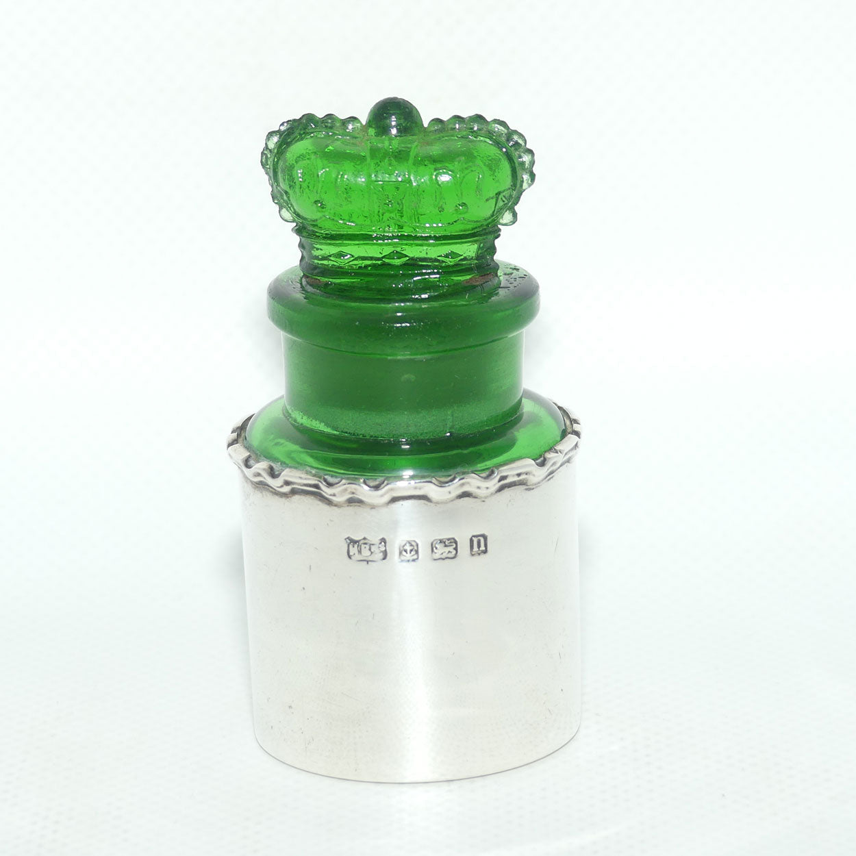 Early 20th Century Antique Crown Perfumery Perfume Bottle with Sterling Silver surround | Birmingham 1912