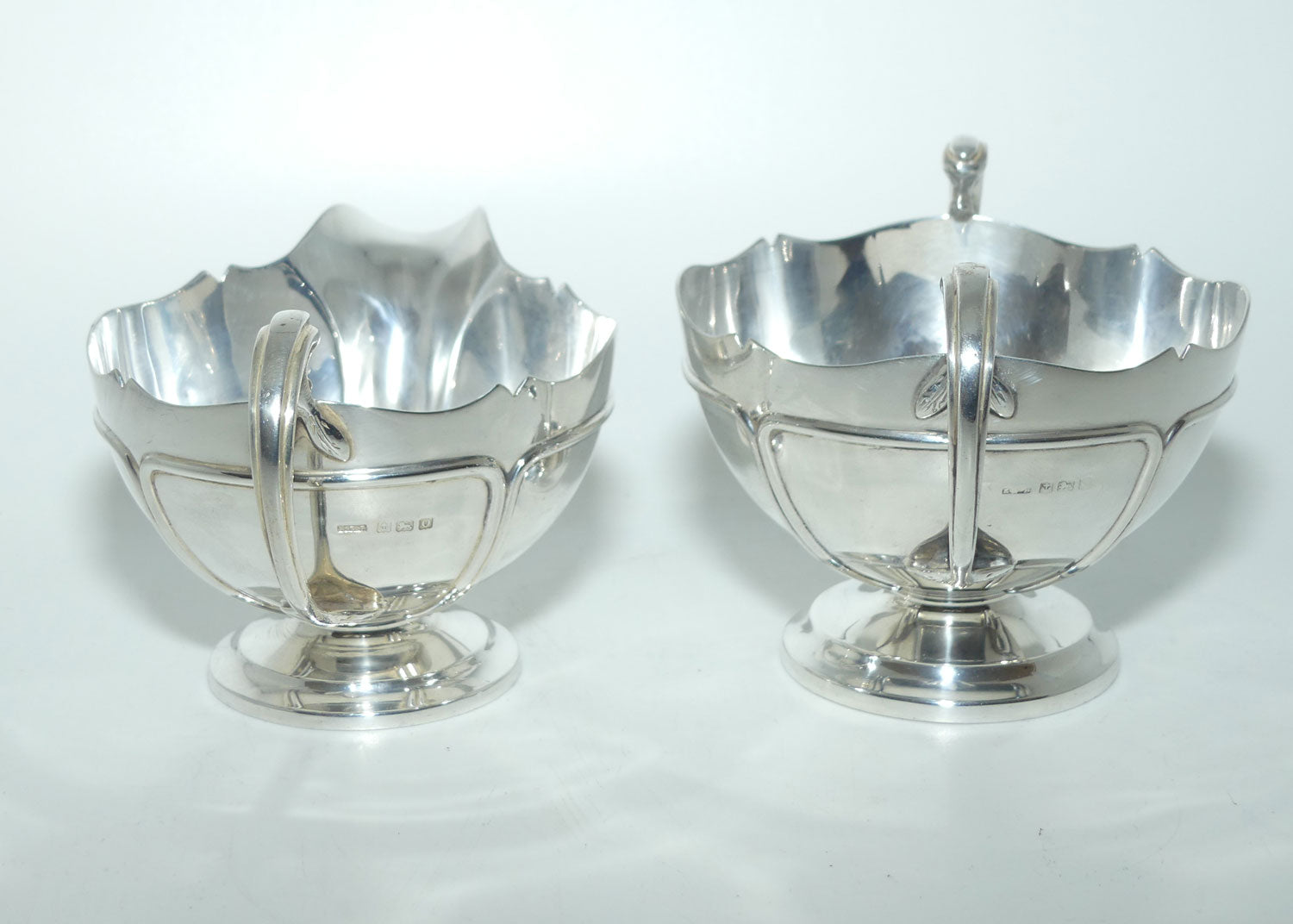 Arts and Crafts influence Sterling Silver 3 piece tea service | Birmingham 1913 | 1180g | E S Barnsley & Co