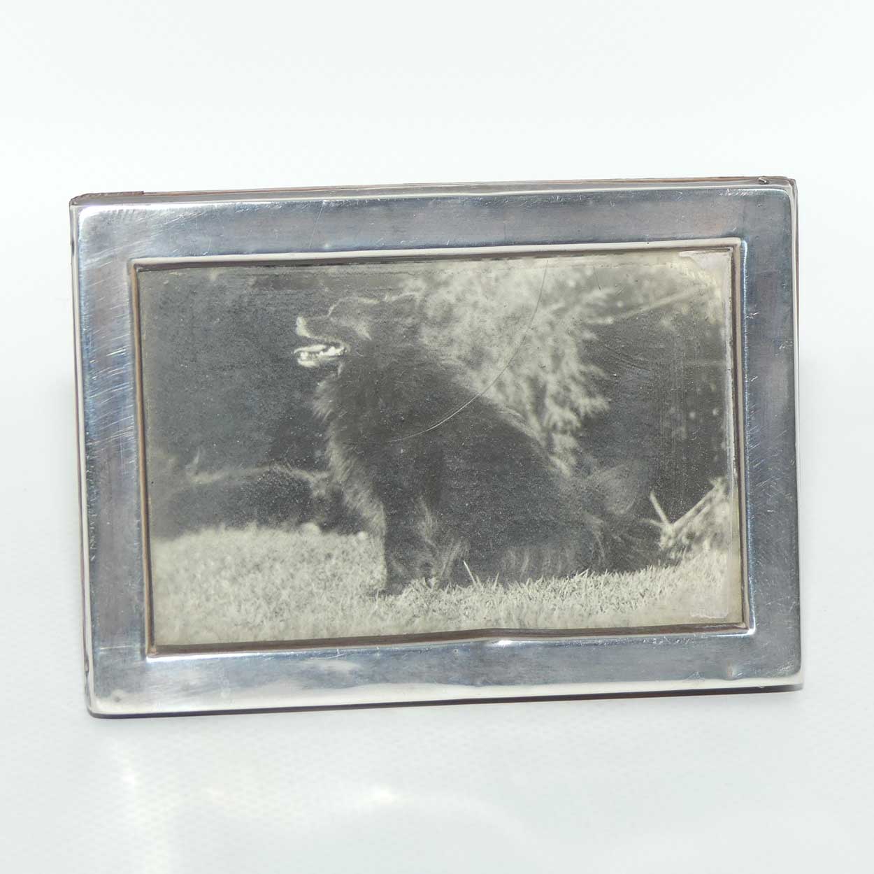 Edwardian era Sterling Silver on Oak small picture frame | Birmingham 1915