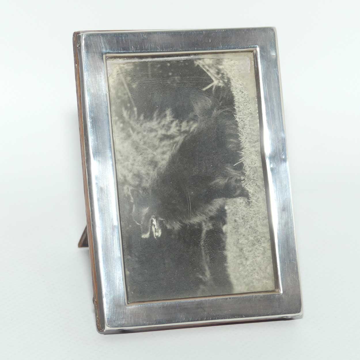 Edwardian era Sterling Silver on Oak small picture frame | Birmingham 1915