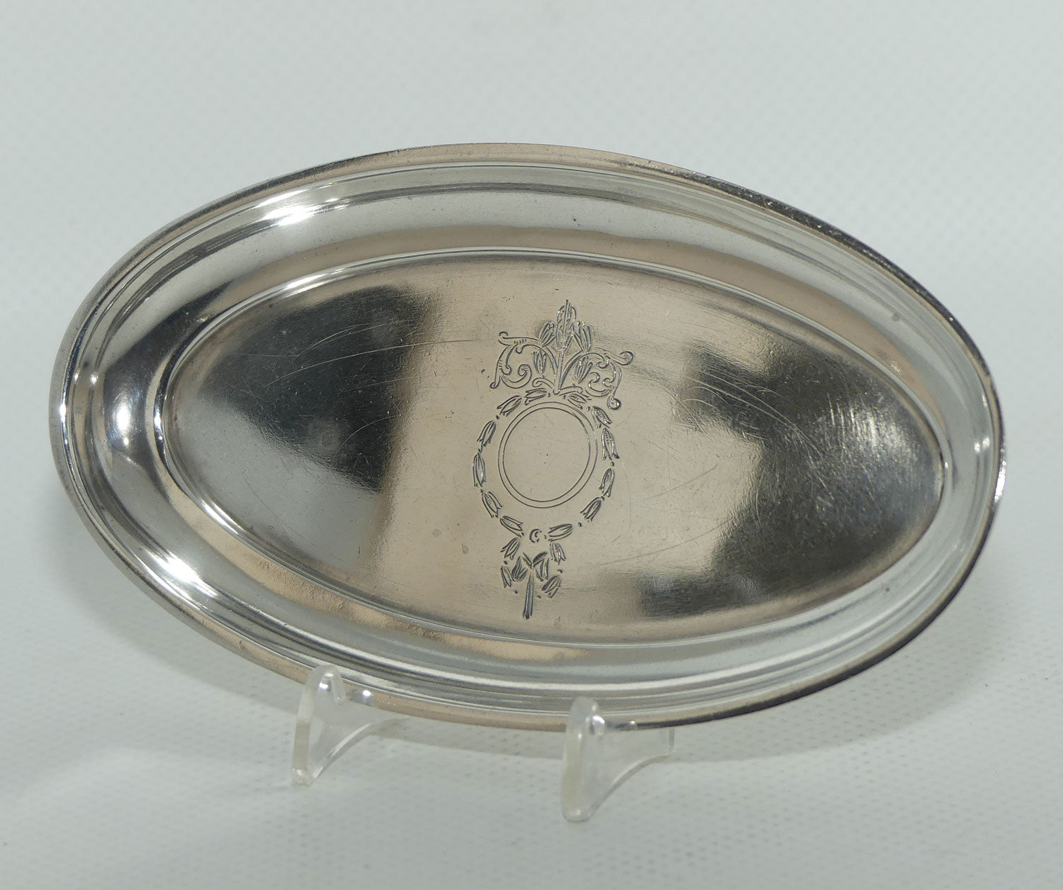 Neoclassical design Sterling Silver oval trinket tray | Birmingham 1916 | Hardy Brothers | 42.9gms