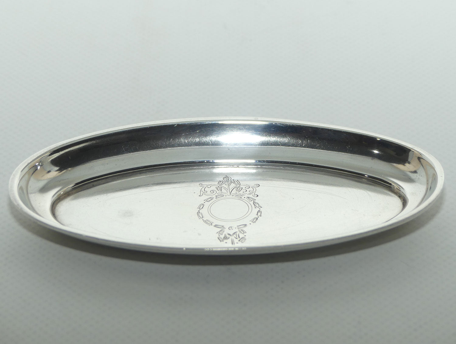 Neoclassical design Sterling Silver oval trinket tray | Birmingham 1916 | Hardy Brothers | 42.9gms