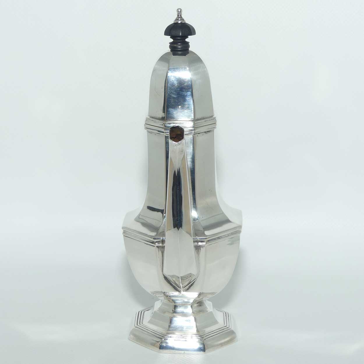 Art Deco Sterling Silver chocolate pot | Birmingham 1930 | W Hutton & Sons Ltd