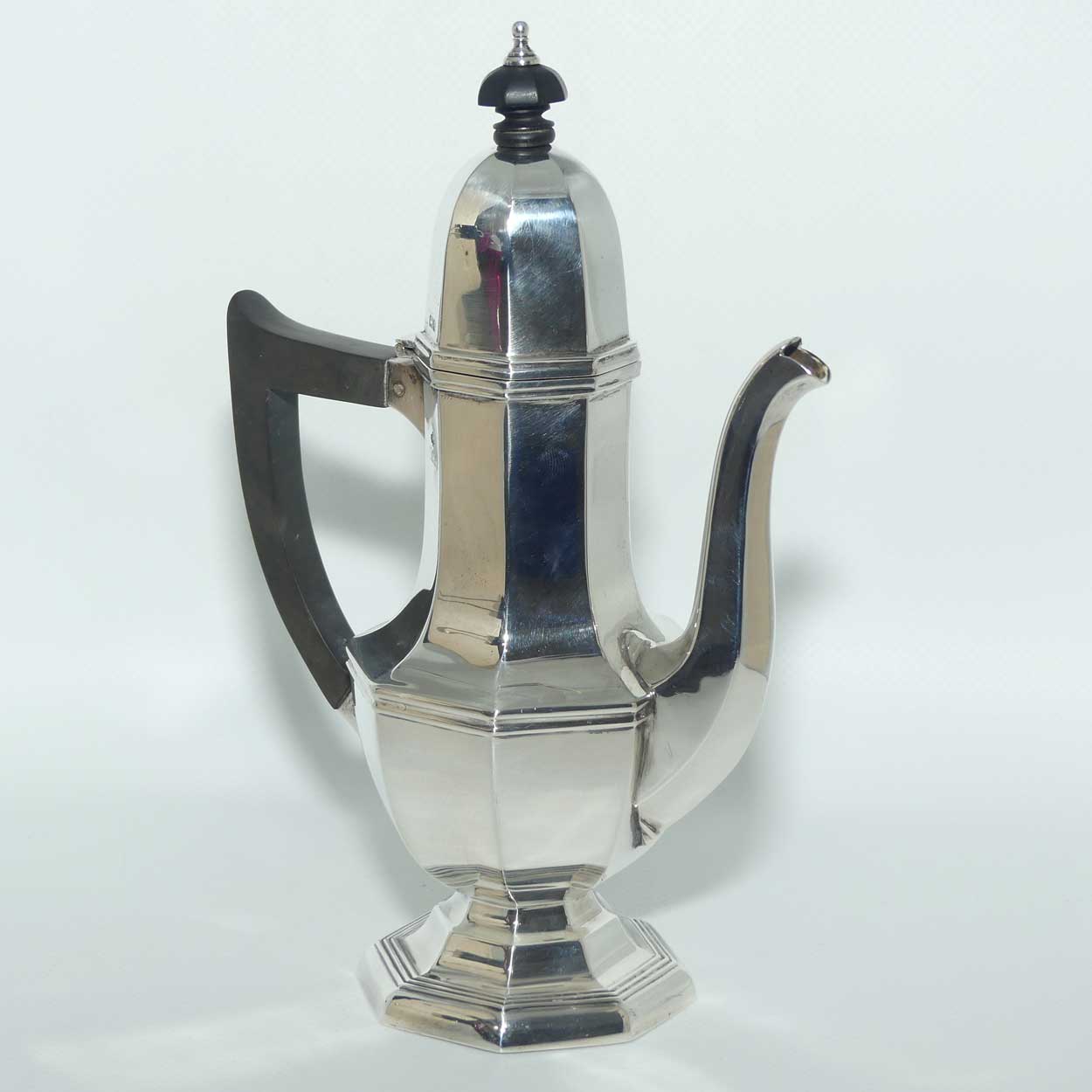 Art Deco Sterling Silver chocolate pot | Birmingham 1930 | W Hutton & Sons Ltd