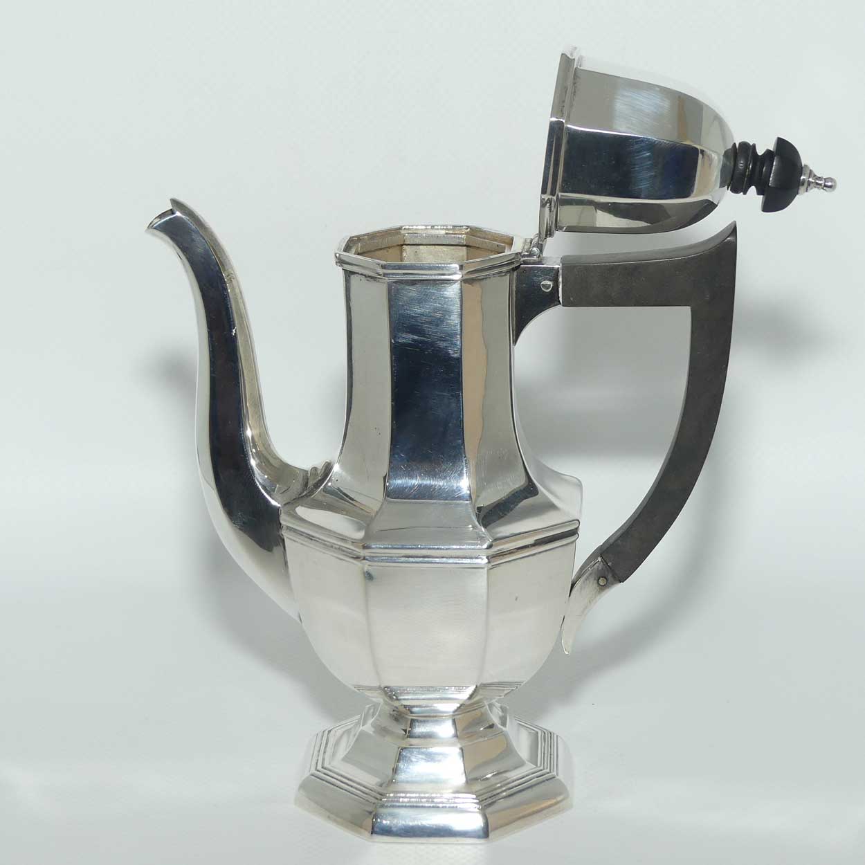 Art Deco Sterling Silver chocolate pot | Birmingham 1930 | W Hutton & Sons Ltd