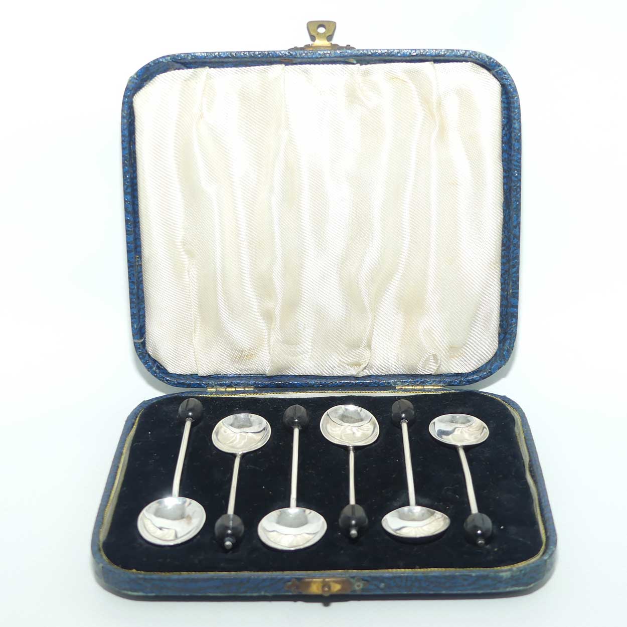 Art Deco Sterling Silver set of 6 tea or coffee spoons in original box | Birmingham 1932