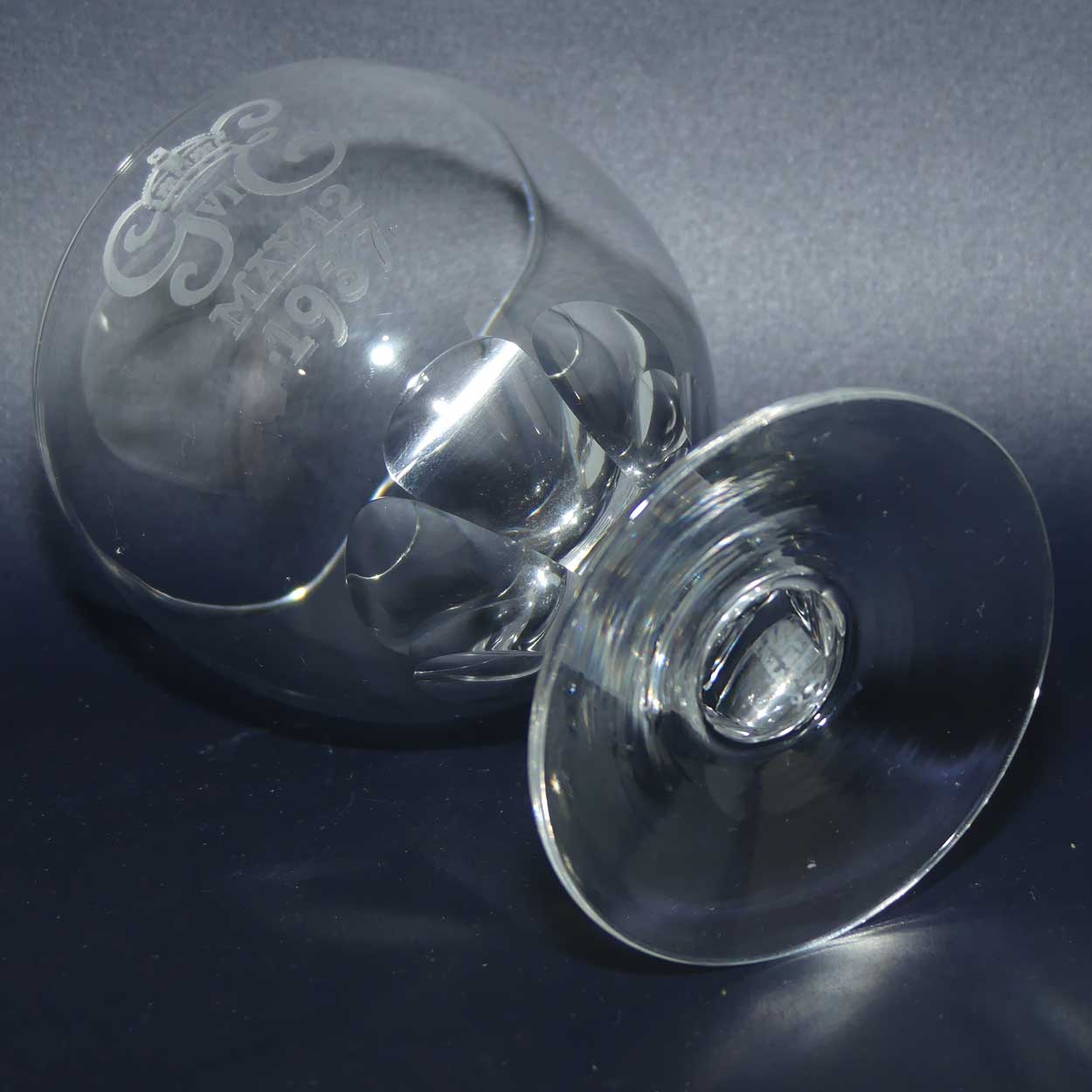 Stuart Crystal Coronation of George VI and Elizabeth May 12 1937 pair of goblets