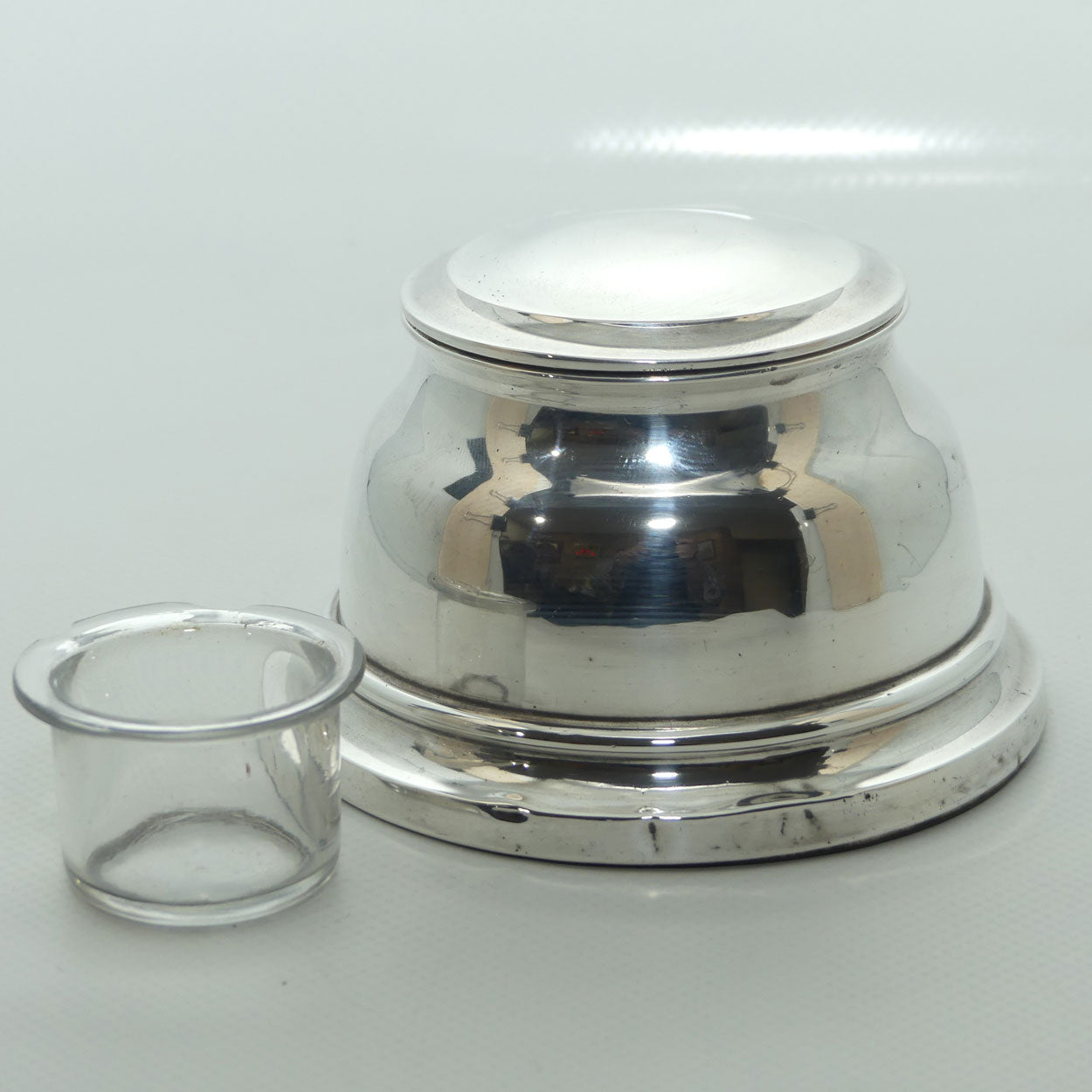 Sterling Silver Capstan style Inkwell | Large Size | Birmingham 1945