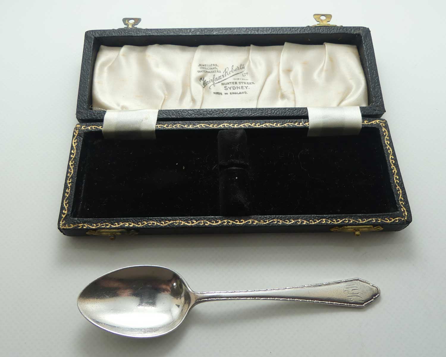 Sterling Silver boxed Christening spoon | Birmingham 1955 | Fairfax & Roberts Ltd