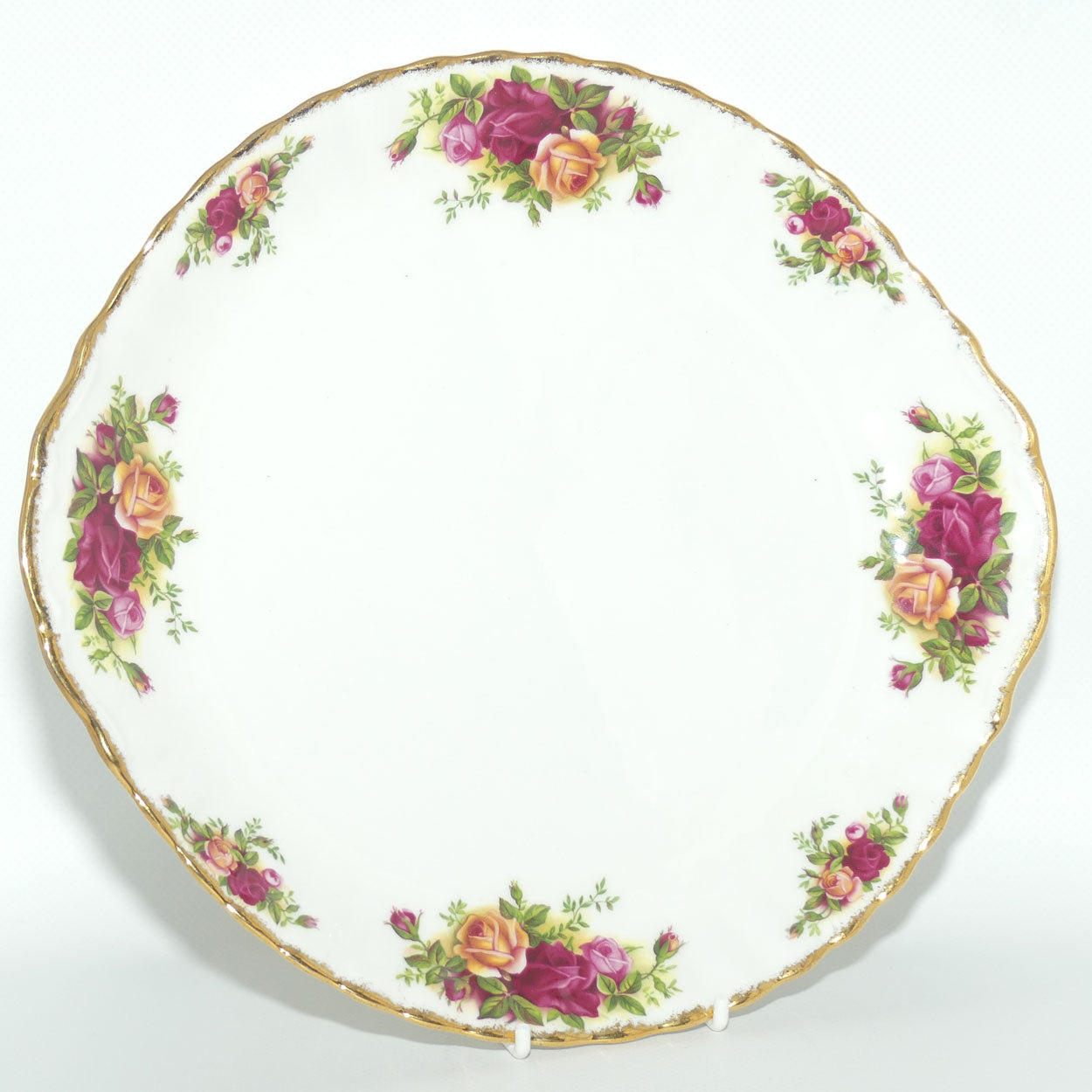 Royal Albert Bone China England Old Country Roses handled cake plate | #1 | © 1962 Royal Albert Ltd backstamp