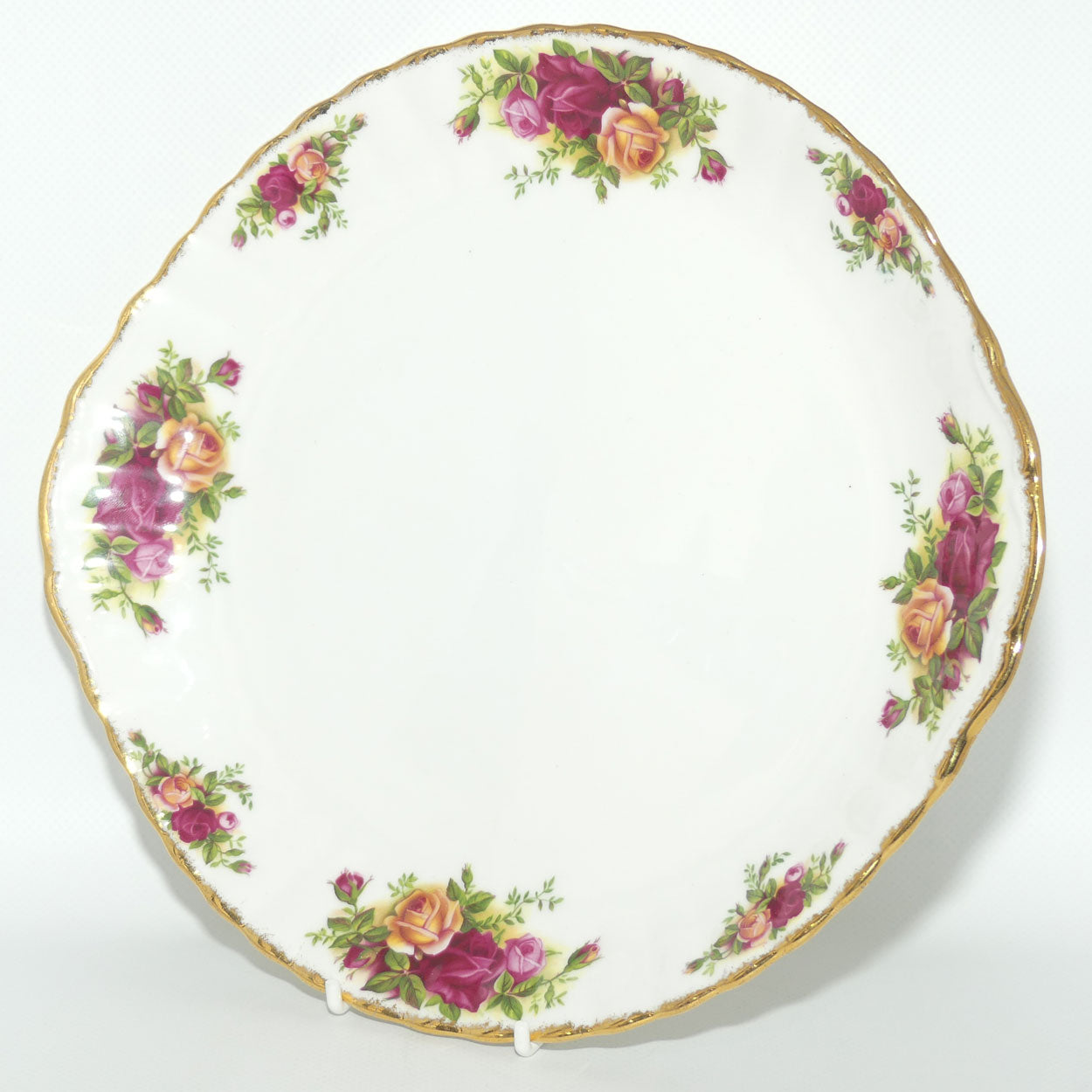 Royal Albert Bone China England Old Country Roses handled cake plate | #1 | © 1962 Royal Albert Ltd backstamp