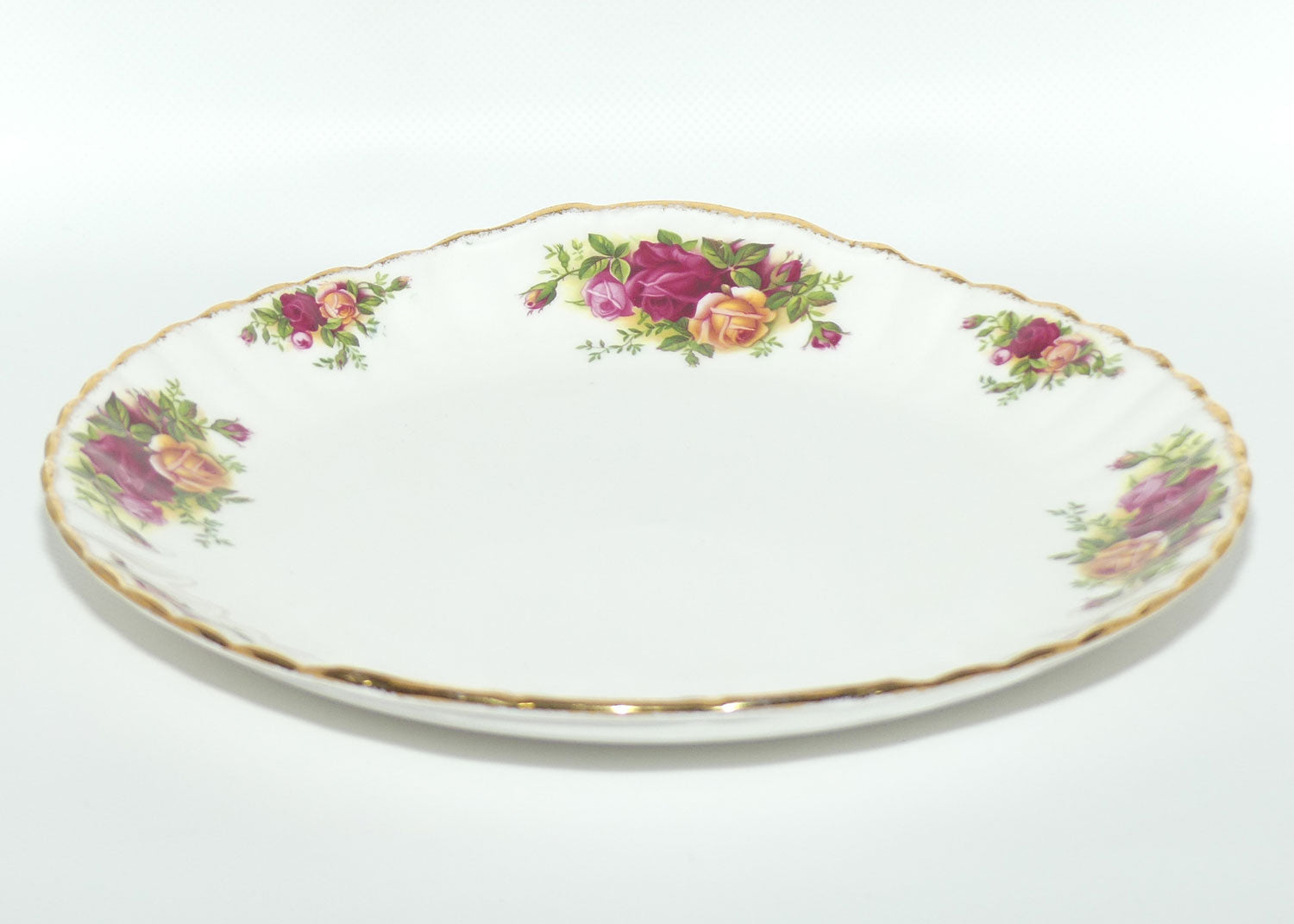 Royal Albert Bone China England Old Country Roses handled cake plate | #1 | © 1962 Royal Albert Ltd backstamp