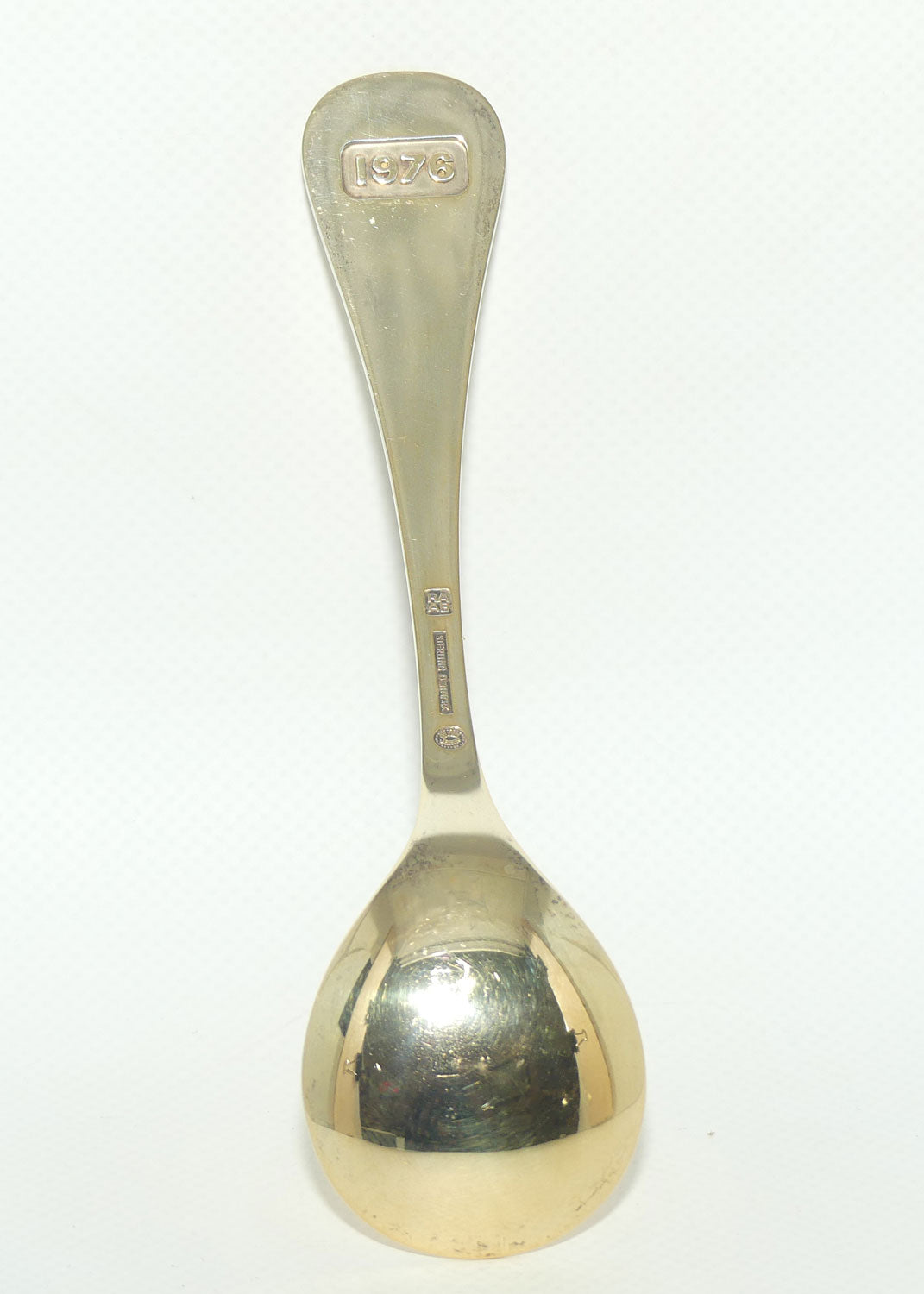 Georg Jensen Sterling Silver and Gold Vermeil Annual Spoon with inset enamel decoration | 1976 Sweetbriar | boxed