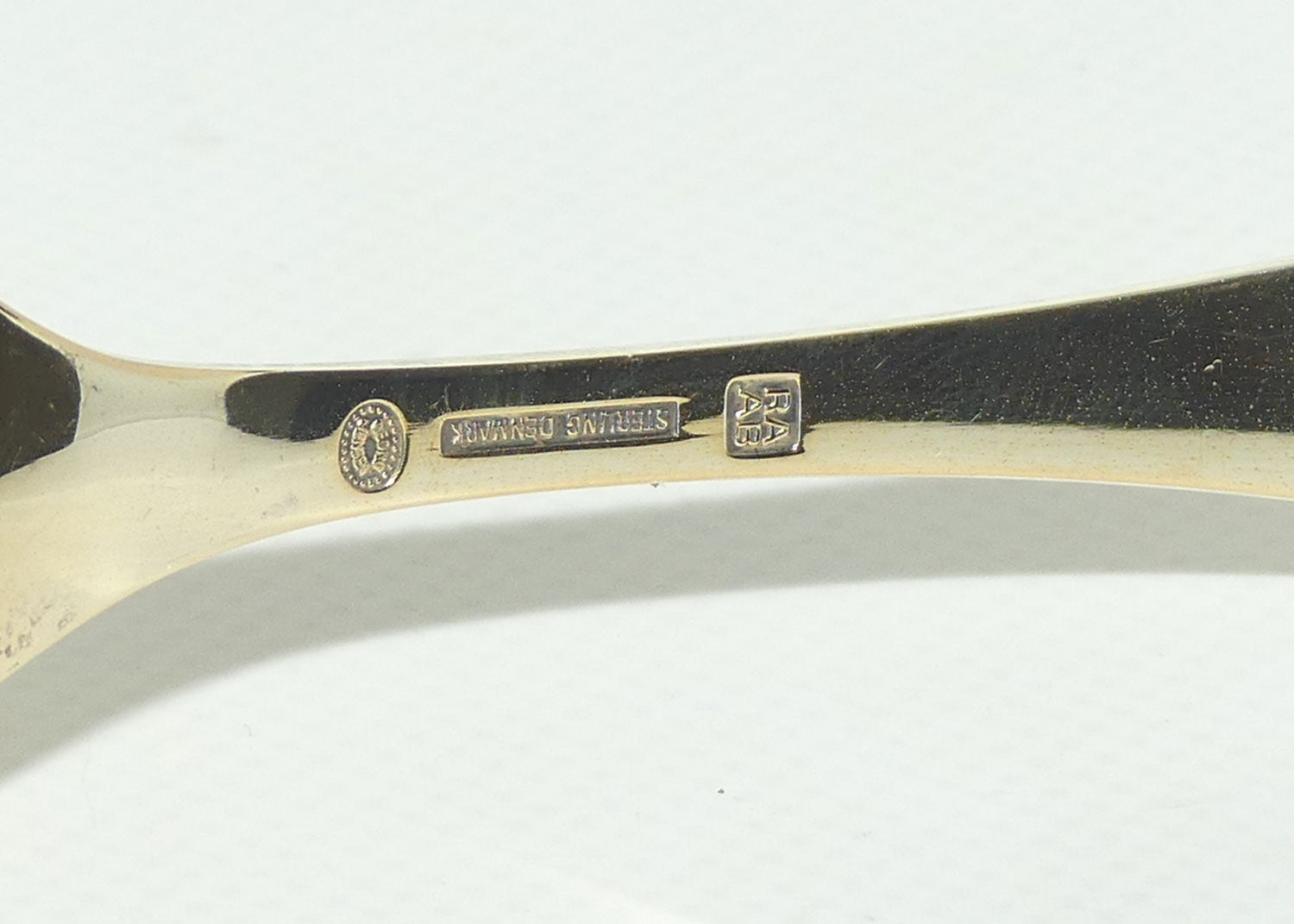 Georg Jensen Sterling Silver and Gold Vermeil Annual Spoon with inset enamel decoration | 1976 Sweetbriar | boxed