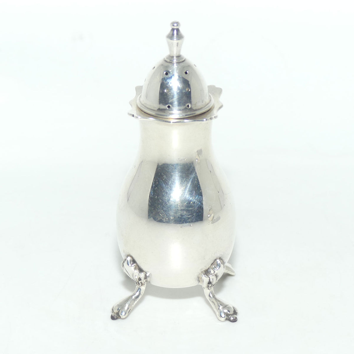 Sterling Silver cruet set with blue glass liners | Birmingham 1976 | Boxed | 150gms