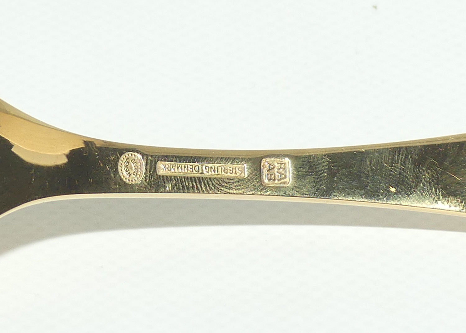 Georg Jensen Sterling Silver and Gold Vermeil Annual Spoon with inset enamel decoration | 1977 Sweet Violet | boxed