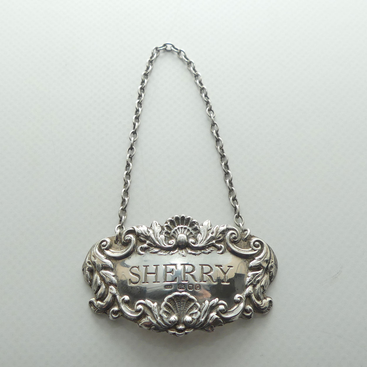 Sterling Silver decanter collar | SHERRY | London 1977 | 10.5g