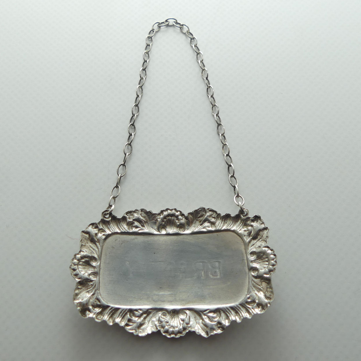 Sterling Silver decanter collar | BRANDY | London 1979 | 13.2g