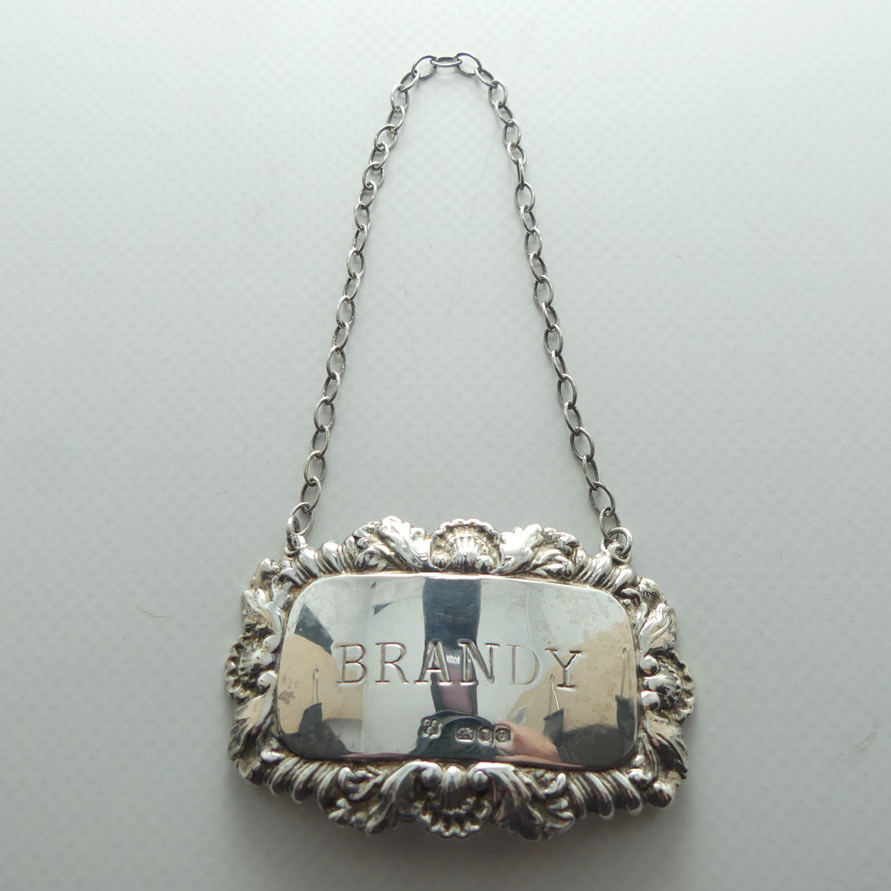 Sterling Silver decanter collar | BRANDY | London 1979 | 13.2g