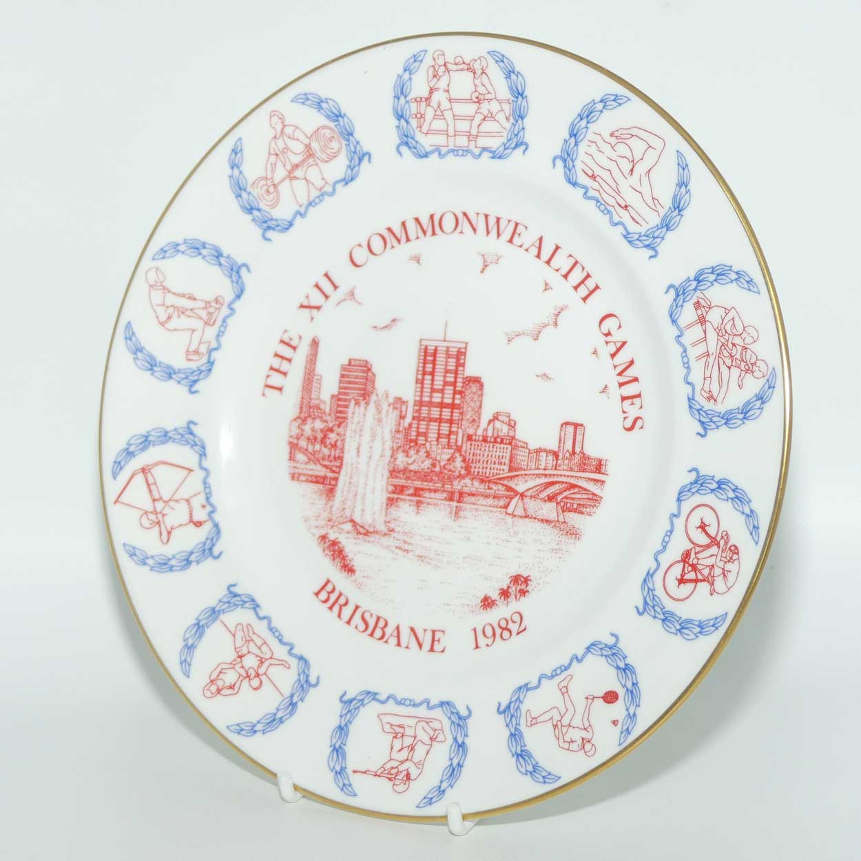 Coalport Commemorative plate | XII Commonwealth Games Brisbane 1982 | boxed