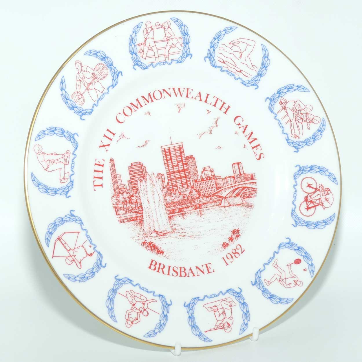 Coalport Commemorative plate | XII Commonwealth Games Brisbane 1982 | boxed
