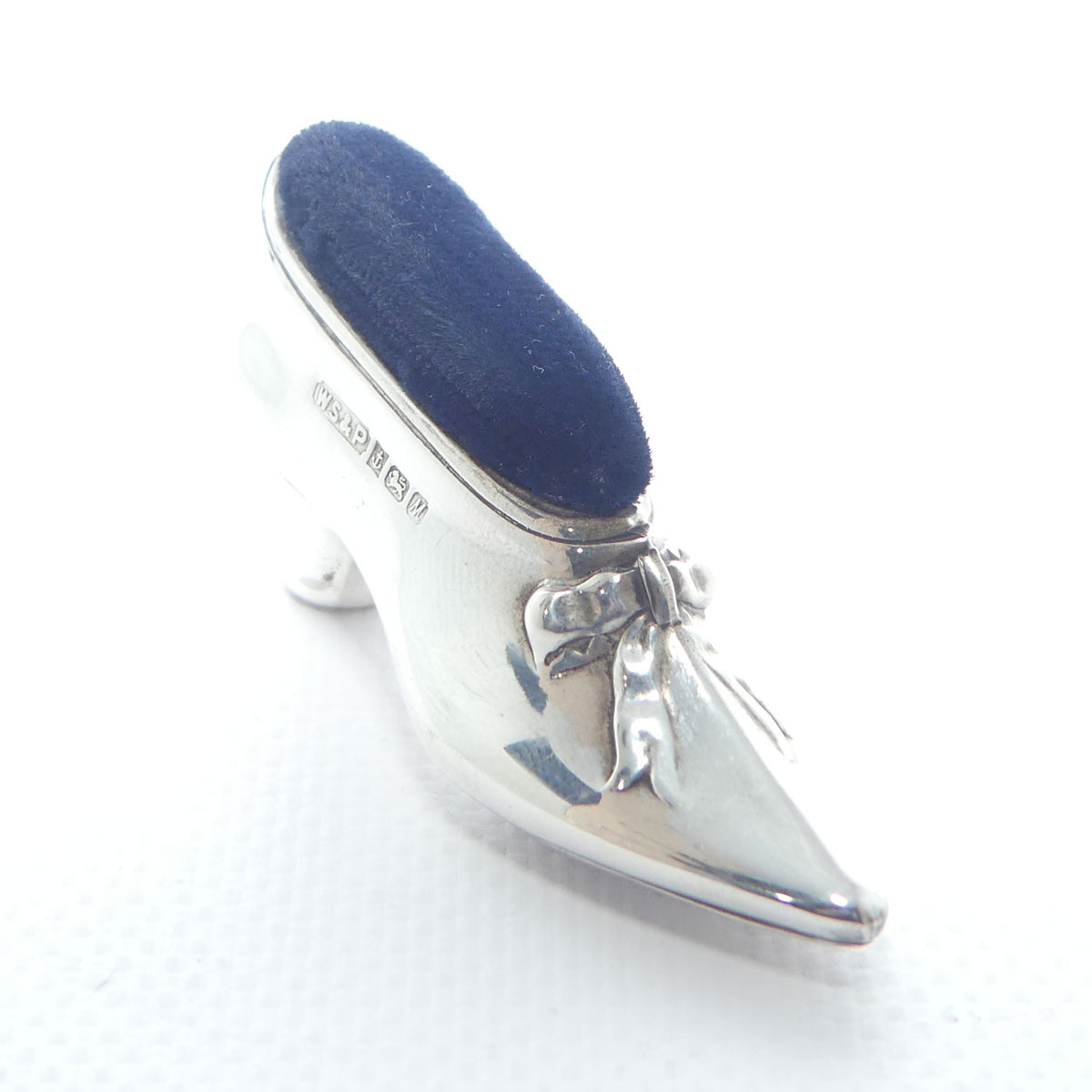 Sterling Silver slipper pin cushion | Birmingham 1986 | Whitehill Silver & Plate Co