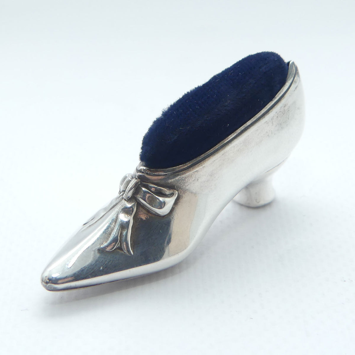 Sterling Silver slipper pin cushion | Birmingham 1986 | Whitehill Silver & Plate Co