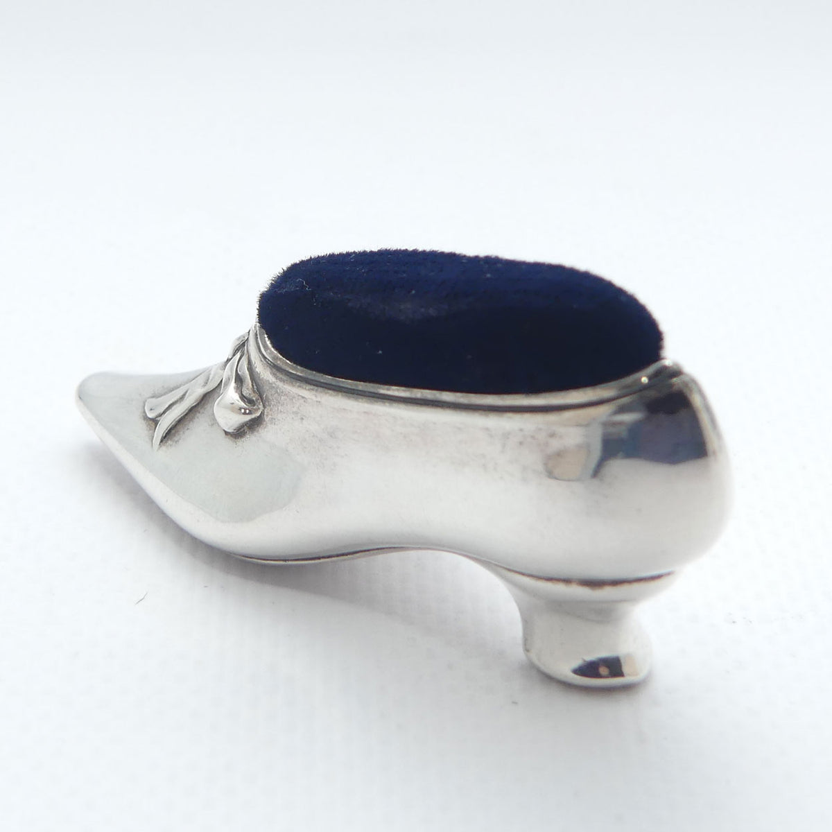 Sterling Silver slipper pin cushion | Birmingham 1986 | Whitehill Silver & Plate Co