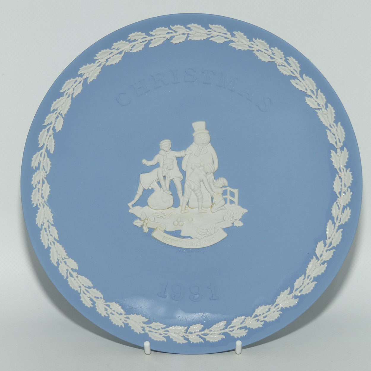 Wedgwood Jasper | Christmas plate | 1991 Merry Christmas