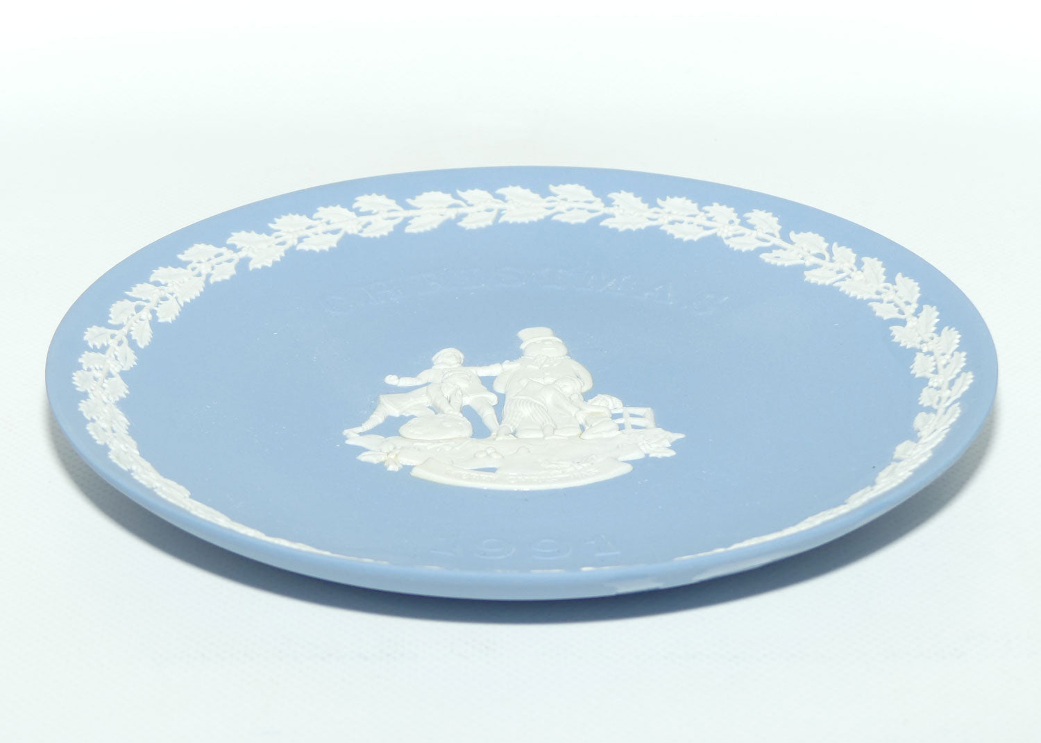Wedgwood Jasper | Christmas plate | 1991 Merry Christmas
