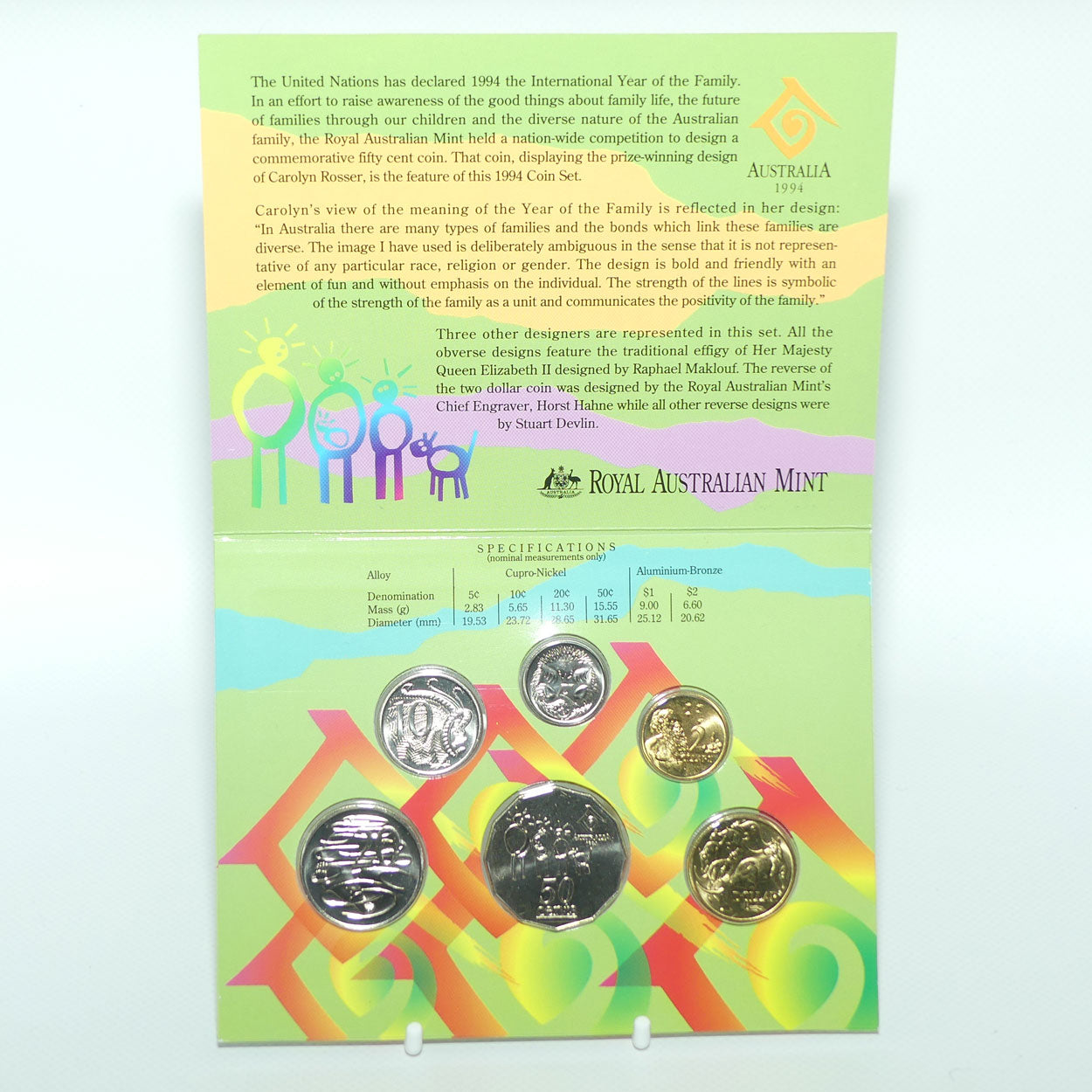 RAM 1994 Uncirculated Coin Set | Featuring International Year of Family 50 cent coin